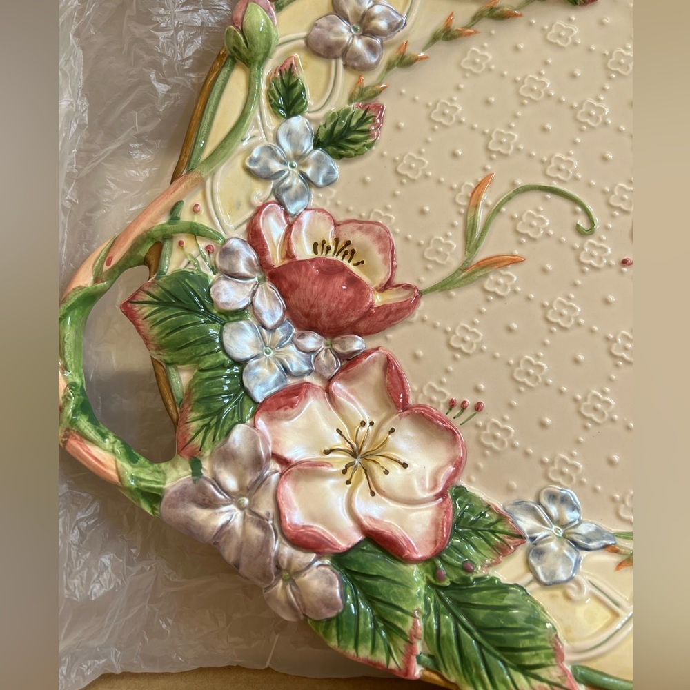 18” Oval Serving Platter Garden Rhapsody